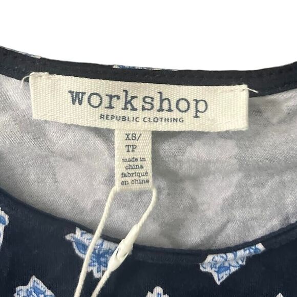 Workshop Republic Clothing Stretch T-Shirt Blue Floral Size XS/TP NWT MS… - Picture 4 of 9